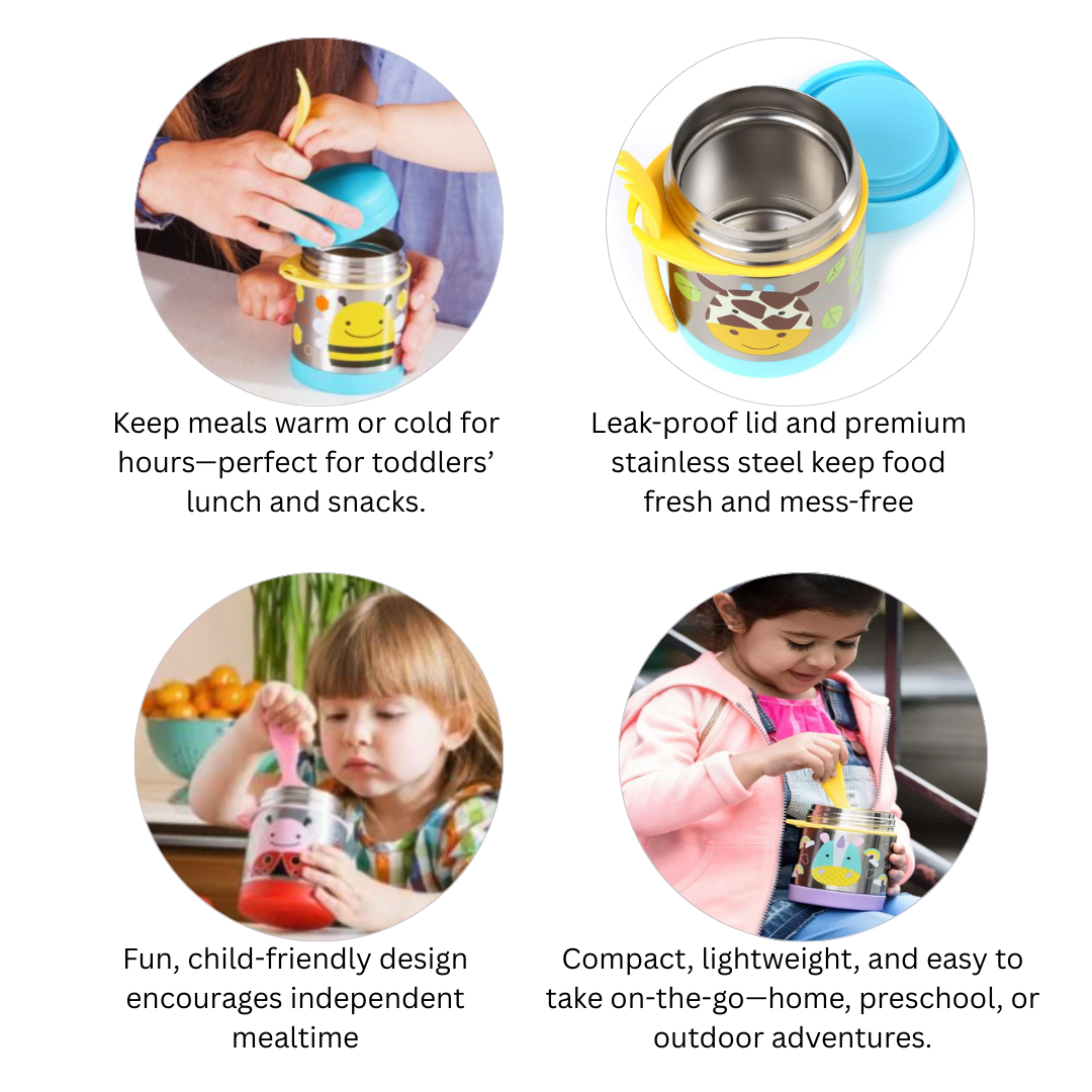 SKIP HOP Zoo Insulated Food Jar | Feeding Essentials