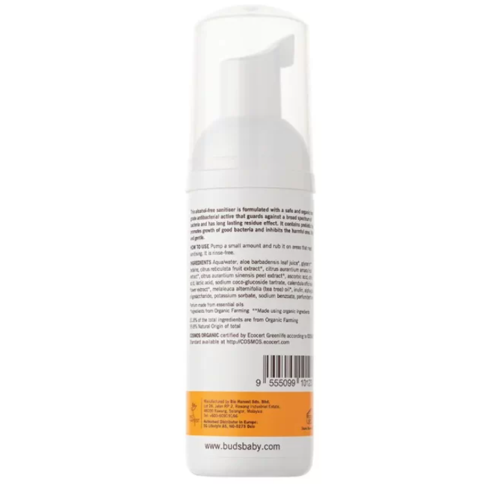 BUDS ORGANIC Baby Safe Anti-Bac Foam Sanitiser 50ml | Cleaning & Sanitiser