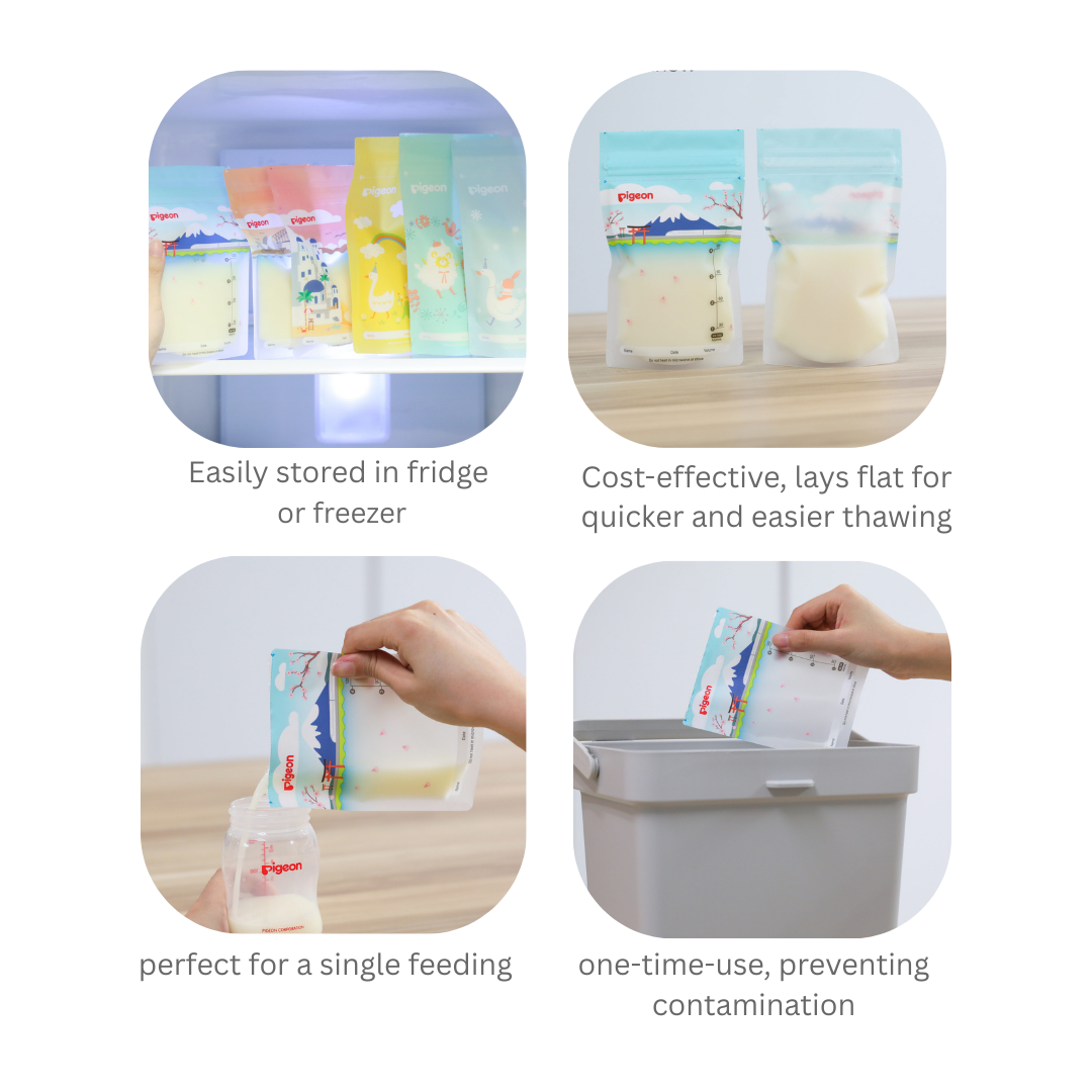 PIGEON Breastmilk Storage Bags (120ml / 180ml) | Baby Feeding Essentials