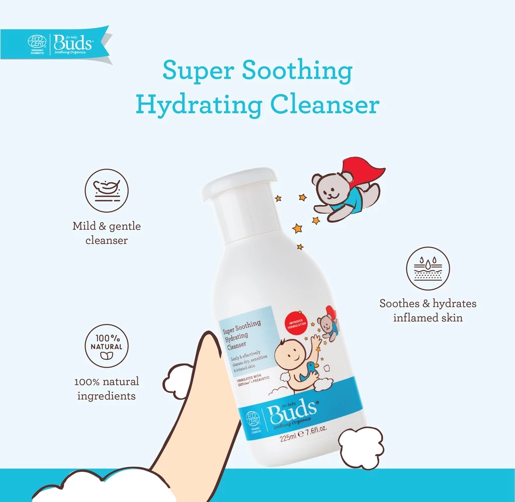 BUDS ORGANIC Super Soothing Hydrating Cleanser (Body Wash) | Baby Skincare