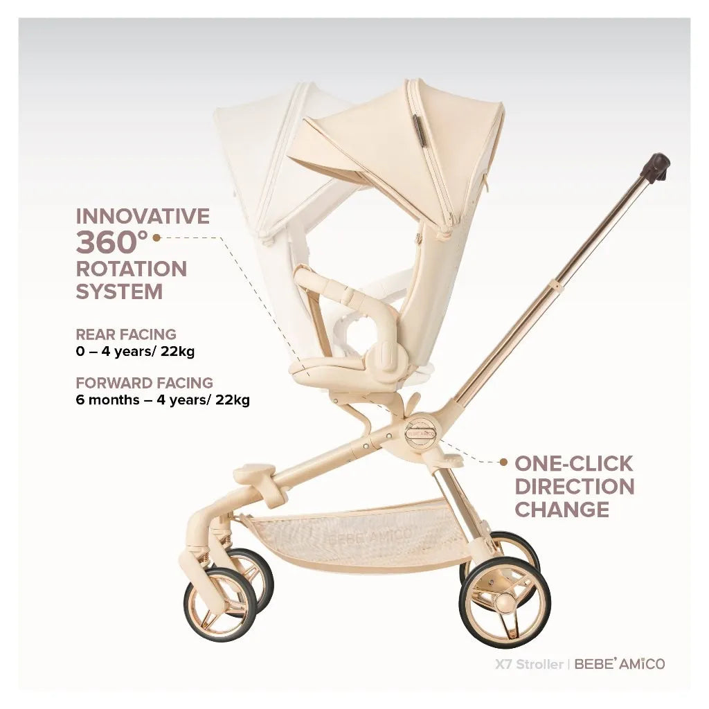 [PRE-ORDER] BEBE' AMICO X7 Stroller  | Nursery & Baby Gear
