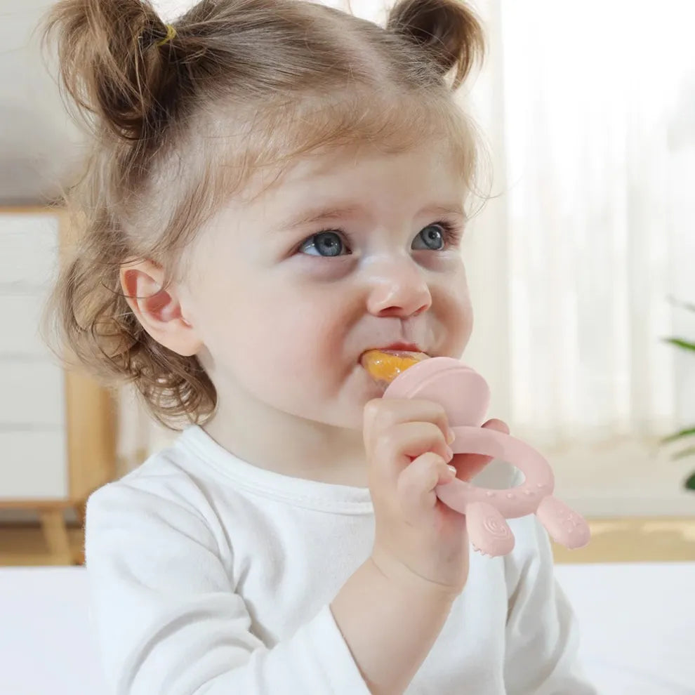 Haakaa Fresh Food Feeder Teether - Freeze-N-Feed Mini Combo - Silicone Feeder + Mini Tray | Baby Feeding
