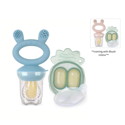 Haakaa Fresh Food Feeder Teether - Freeze-N-Feed Mini Combo - Silicone Feeder + Mini Tray | Baby Feeding