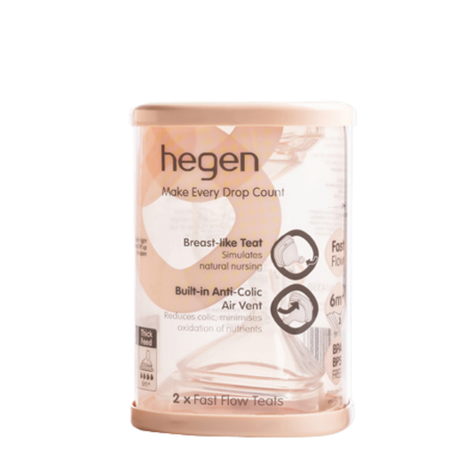 HEGEN Teat Fast Flow 6+M (2-pack) (Baby Teat)| Baby Feeding