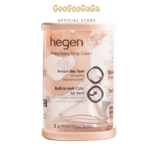 HEGEN Teat Slow Flow 1M+ (2-pack) (Baby Teat)| Baby Feeding