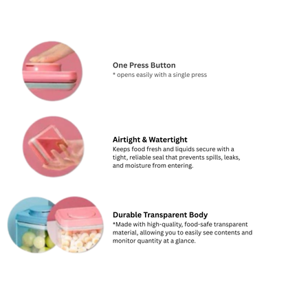 ANKOU Air Tight Food Container - Square Mini Portable (320ml) | Feeding Essentials