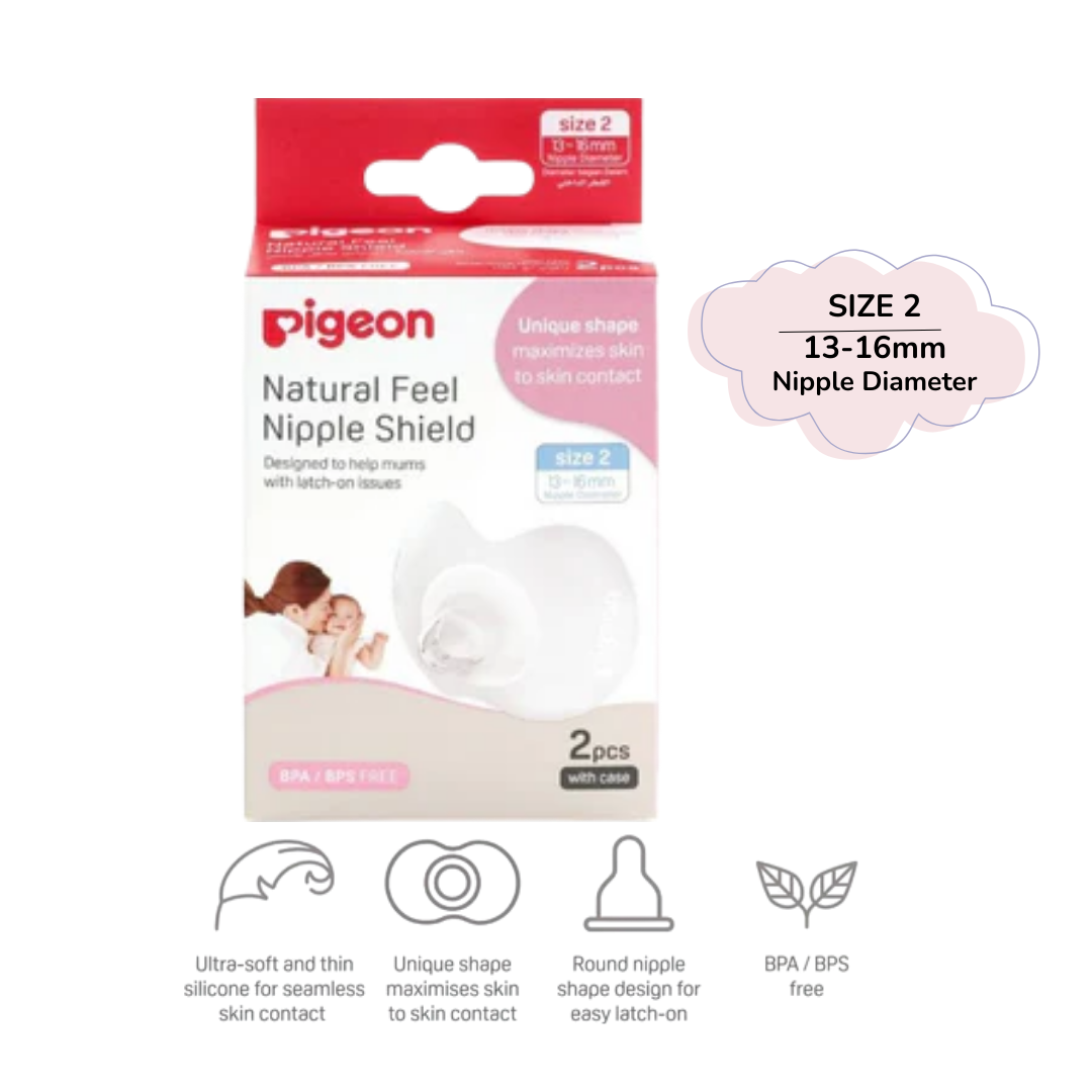 PIGEON Nipple Shield Size 2 (13-16mm) / Size 3 (16-20mm) - 2 pcs| Breastfeeding
