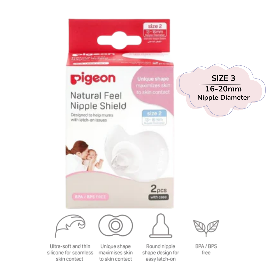 PIGEON Nipple Shield Size 2 (13-16mm) / Size 3 (16-20mm) - 2 pcs| Breastfeeding
