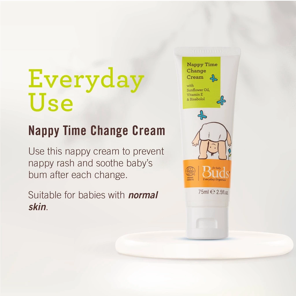 BUDS ORGANIC Nappy Time Change Cream–Diaper Rash Reliefs | Baby Skincare