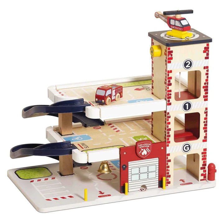 [Pre-Order]Le Toy Van Fire & Rescue Wooden Garage | Wooden Toy