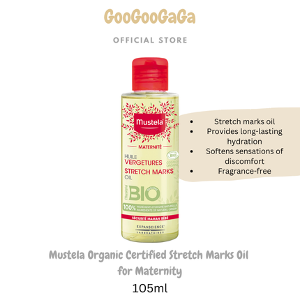 MUSTELA Organic Stretch Marks Oil 105ml | Pregnancy & Post-Birth Care