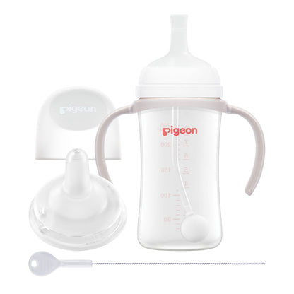 PIGEON SofTouch™ Wide Neck BPP Step Up Straw Bottle Set 240ml | Baby Feeding