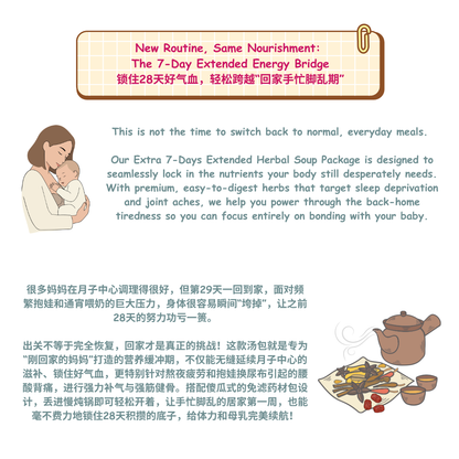Post-Confinement | 7-Day Homecoming Herbal Soup Package 月子药材汤包