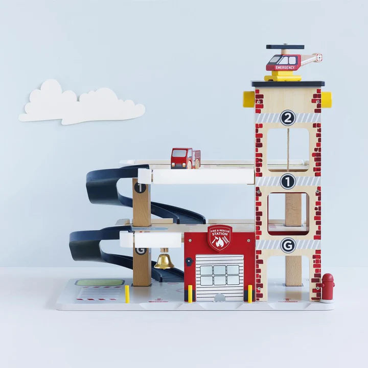 [Pre-Order]Le Toy Van Fire & Rescue Wooden Garage | Wooden Toy