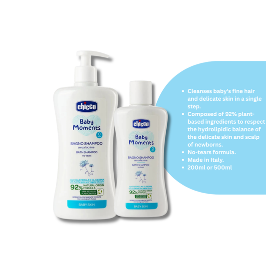 CHICCO Baby Moment Body Wash and Shampoo (Newborn & Baby)| Baby Skincare