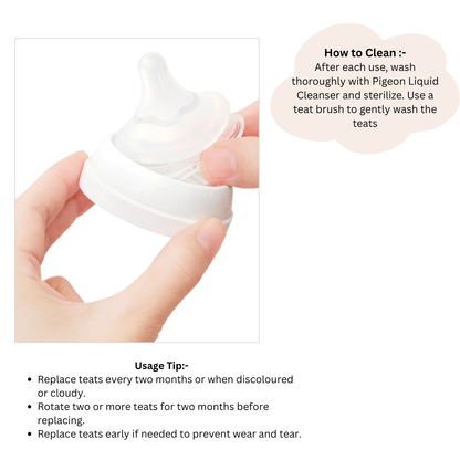 PIGEON Softouch Wide Neck Latch-On Teat | Baby Feeding Essential