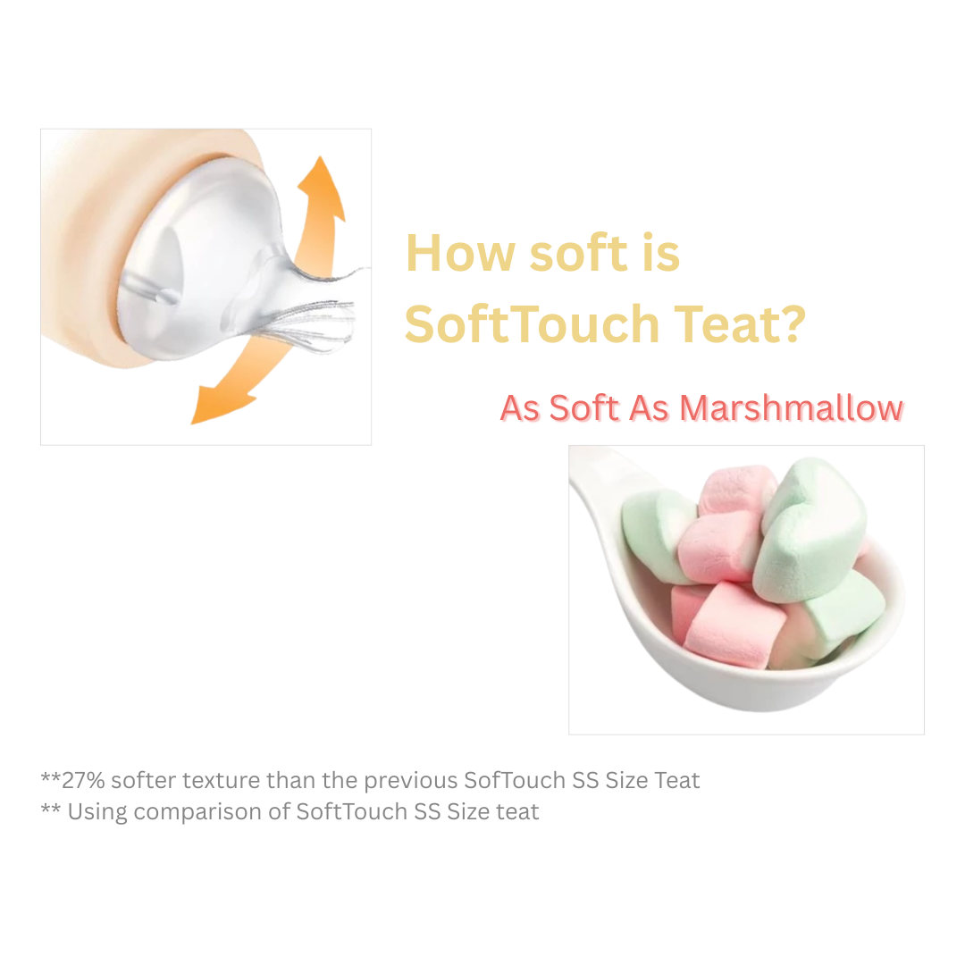 PIGEON Softouch Wide Neck Latch-On Teat | Baby Feeding Essential