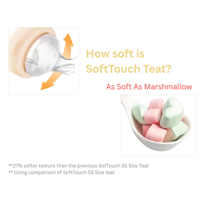 PIGEON Softouch Wide Neck Latch-On Teat | Baby Feeding Essential