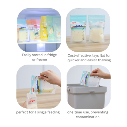 PIGEON Breastmilk Storage Bags (120ml / 180ml) | Baby Feeding Essentials
