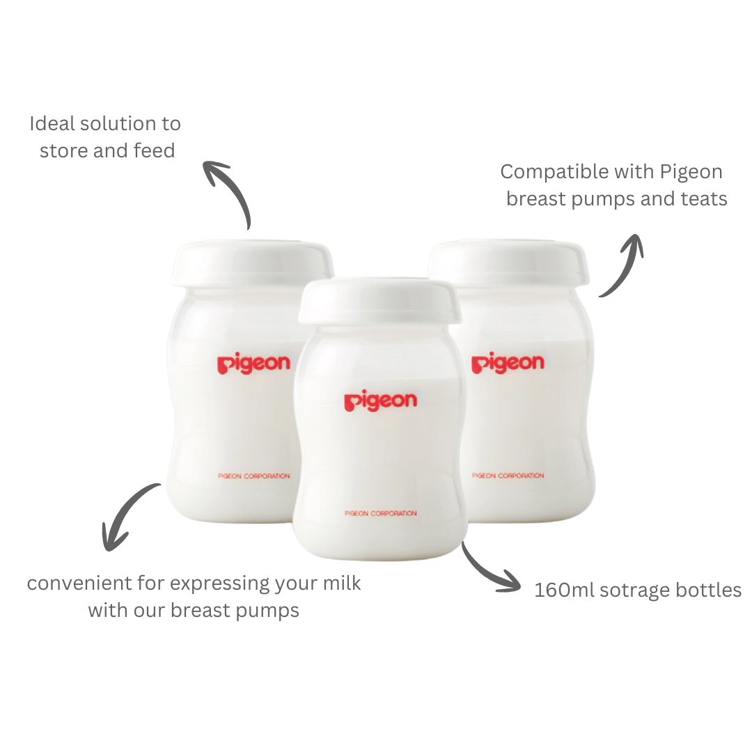 PIGEON Wide Neck Breastmilk Storage Bottle PP  (160ml / 3 bottle) | Baby Feeding Essentials