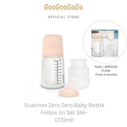 SUAVINEX Zero Zero Baby Bottle Follow on Set 3M+(270ml) | Baby Feeding
