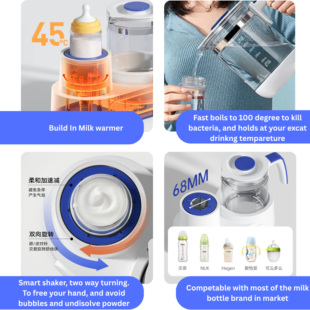 BEARDODO 3-in-1 Baby Kettle, Milk Warmer & Milk Shaker | Baby Feeding Gear