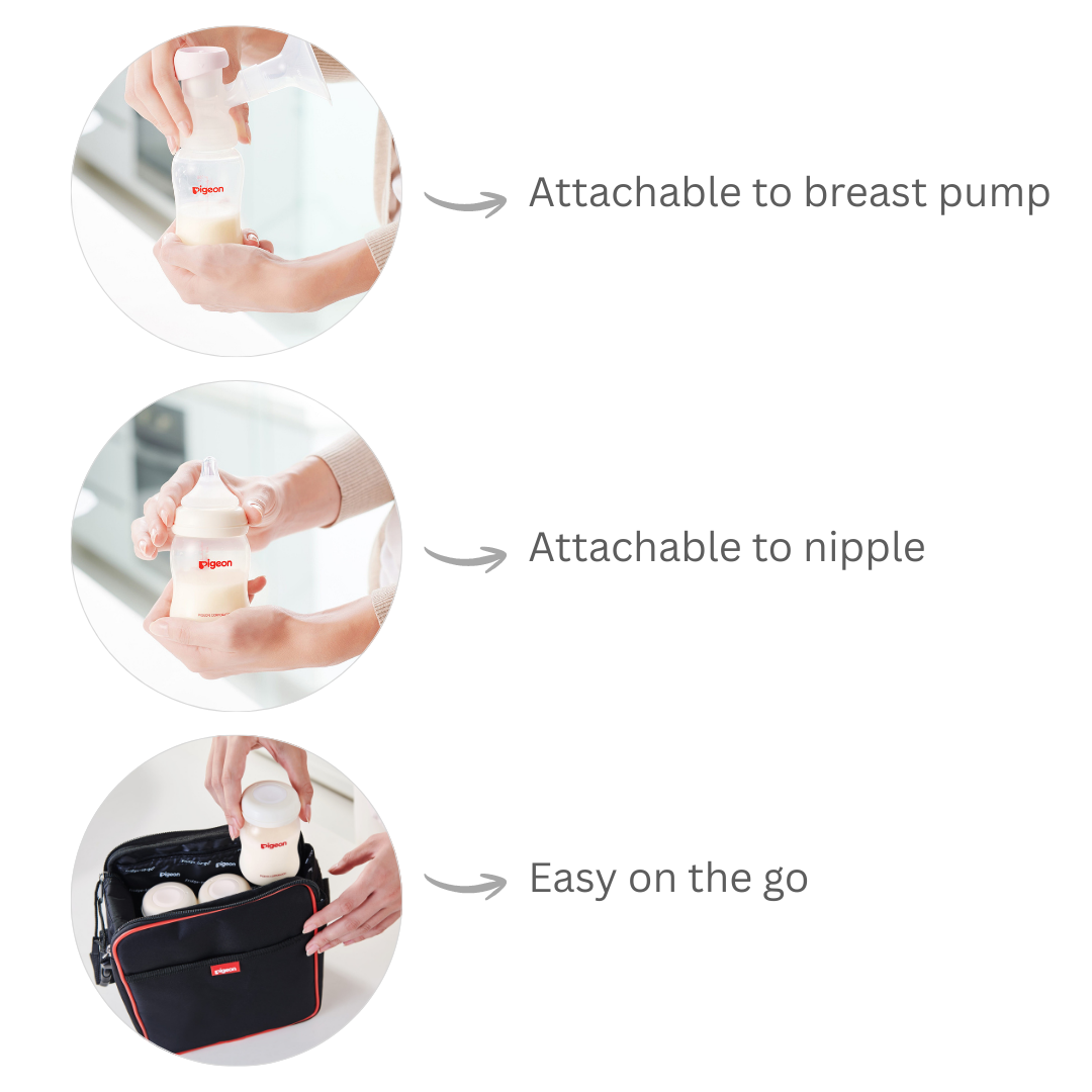 PIGEON Wide Neck Breastmilk Storage Bottle PP  (160ml / 3 bottle) | Baby Feeding Essentials
