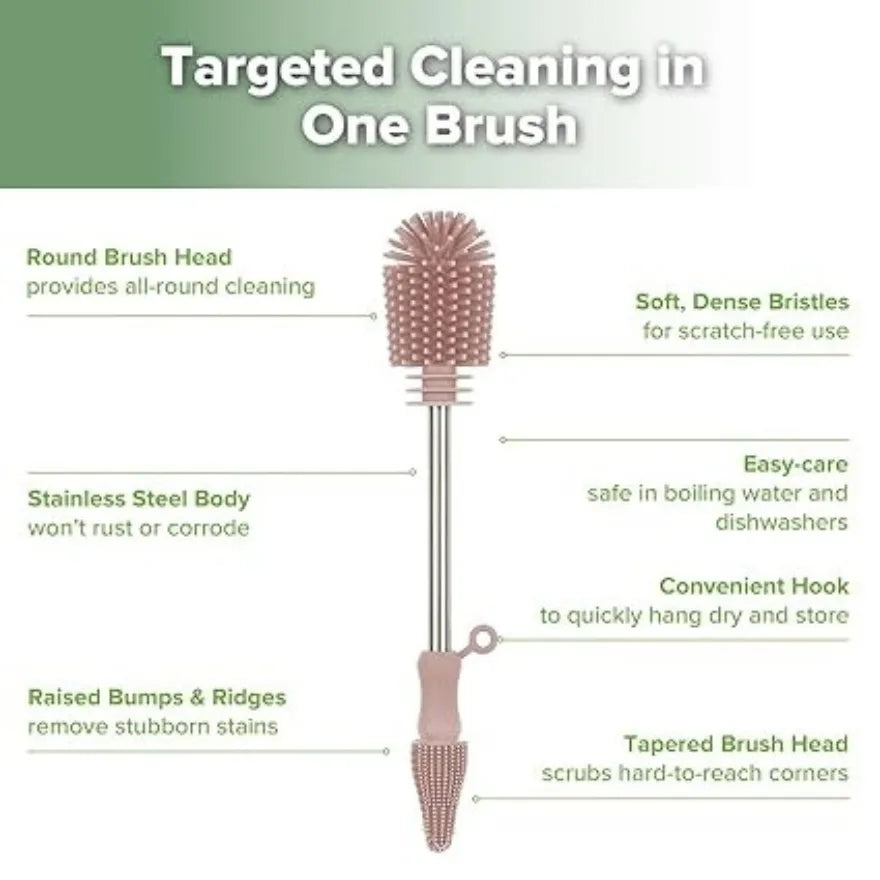 Haakaa Double-Ended Silicone Cleaning Brush | Baby Feeding Essential