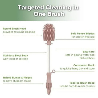 Haakaa Double-Ended Silicone Cleaning Brush | Baby Feeding Essential