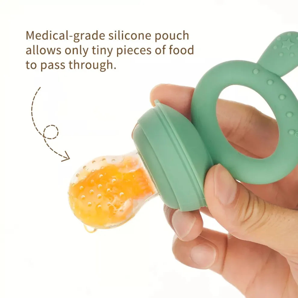 Haakaa Fresh Food Feeder Teether - Freeze-N-Feed Mini Combo - Silicone Feeder + Mini Tray | Baby Feeding
