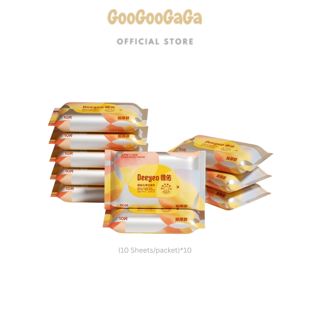 DEEYEO Baby Hand & Mouth Wet Wipes (Wet Tissues) 10sheets | Cleaning & Sanitiser