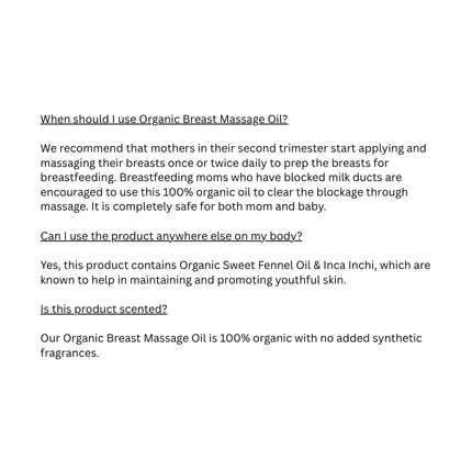 BUDS ORGANIC Organic Breast Massage Oil 30ml | Breastfeeding Moms