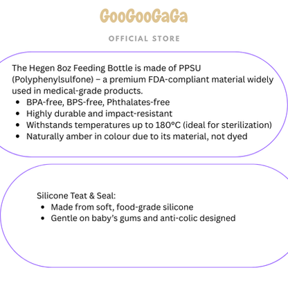 HEGEN PCTO™240ml/8oz Feeding Bottle PPSU (Baby Milk Bottle)| Baby Feeding