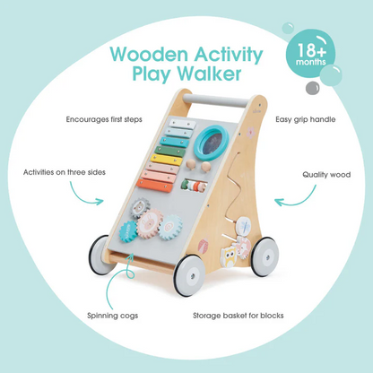 (PRE-ORDER) Bubble Wooden Activity Play Walker  | Play & Activity Essentials