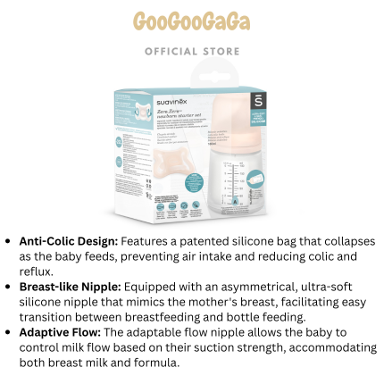 SUAVINEX Zero Zero New Born Starter Set (Milk Bottle + Soother) | Baby Feeding