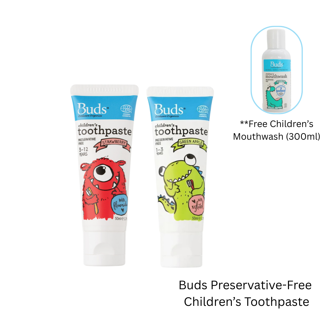 BUDS ORGANIC Buds Children's Toothpaste Xylitol & Fluoride Pack  | Baby Skincare
