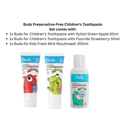 BUDS ORGANIC Buds Children's Toothpaste Xylitol & Fluoride Pack  | Baby Skincare