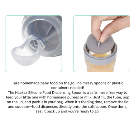 HAAKAA Silicone Baby Food Dispensing Spoon (120ml)| Feeding Essentials