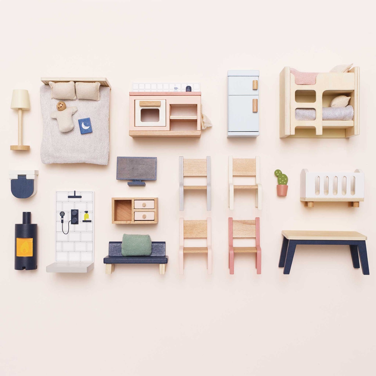 [Pre-Order] Le Toy Van Complete Dolls House Furniture Set - 35 Pieces | Wooden Toy