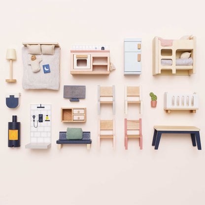 [Pre-Order] Le Toy Van Complete Dolls House Furniture Set - 35 Pieces | Wooden Toy