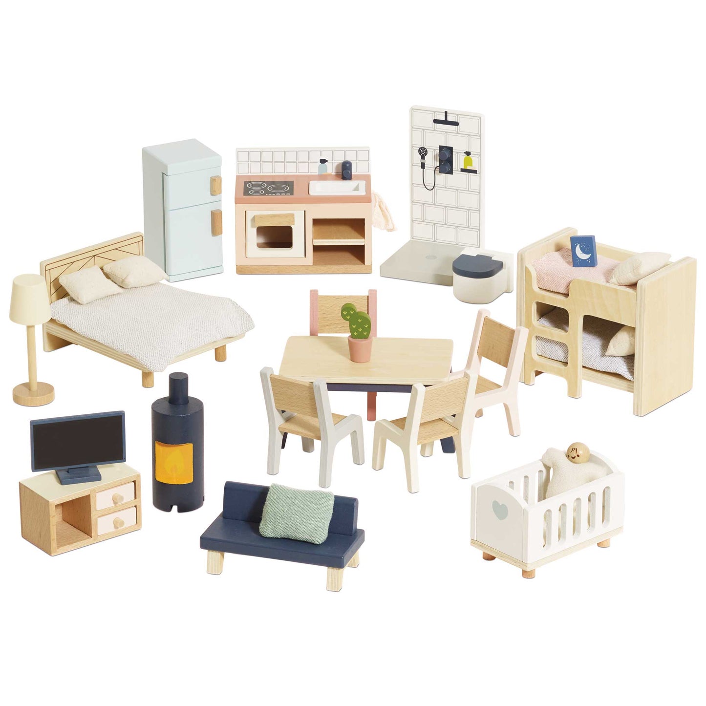 [Pre-Order] Le Toy Van Complete Dolls House Furniture Set - 35 Pieces | Wooden Toy