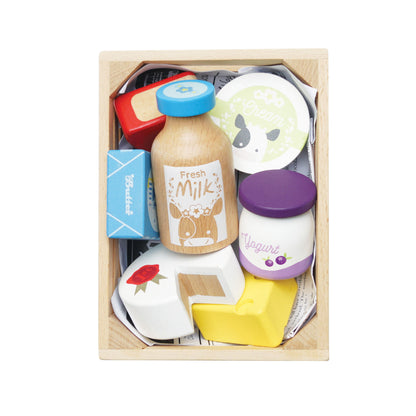 [Pre-Order] Le Toy Van Wooden Market Crate - Cheese & Dairy | Wooden Toy