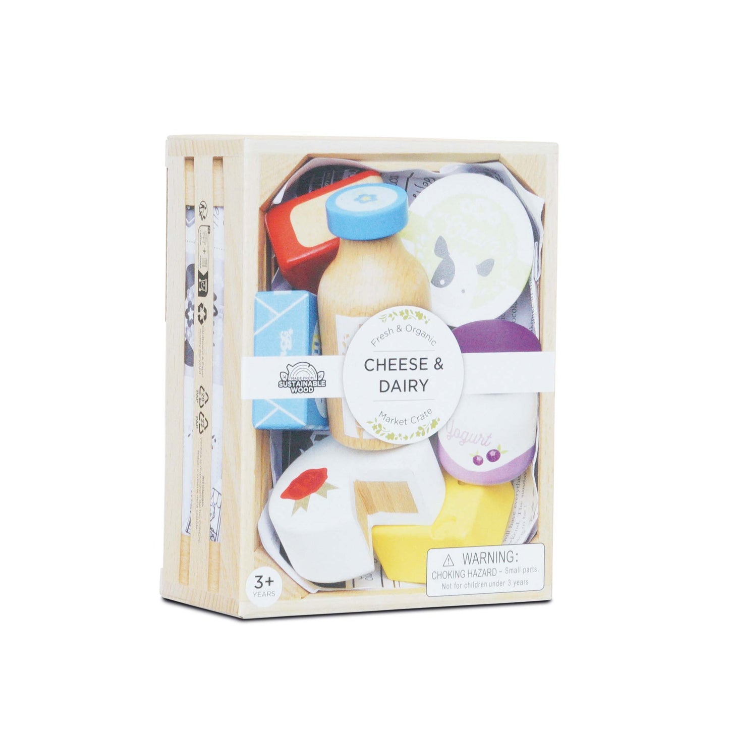 [Pre-Order] Le Toy Van Wooden Market Crate - Cheese & Dairy | Wooden Toy