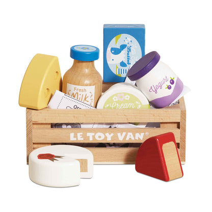 [Pre-Order] Le Toy Van Wooden Market Crate - Cheese & Dairy | Wooden Toy