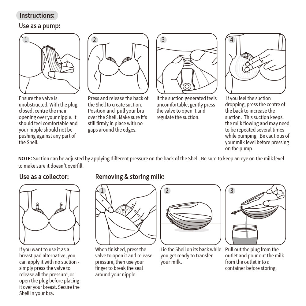 HAAKAA Shell Wearable Silicone Pump -75ml (Breast pump, Milk Collector)| Breastfeeding