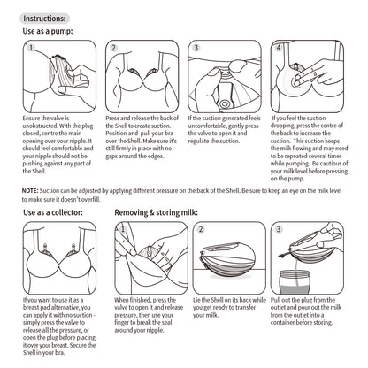 HAAKAA Shell Wearable Silicone Pump -75ml (Breast pump, Milk Collector)| Breastfeeding