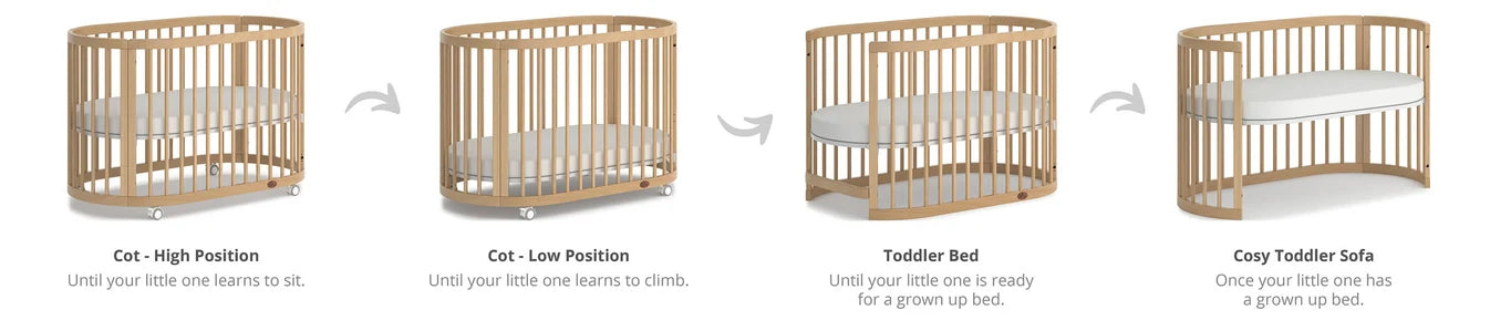 BOORI Oasis Oval Cot (Baby Cot/ Bedding) | Baby Gear