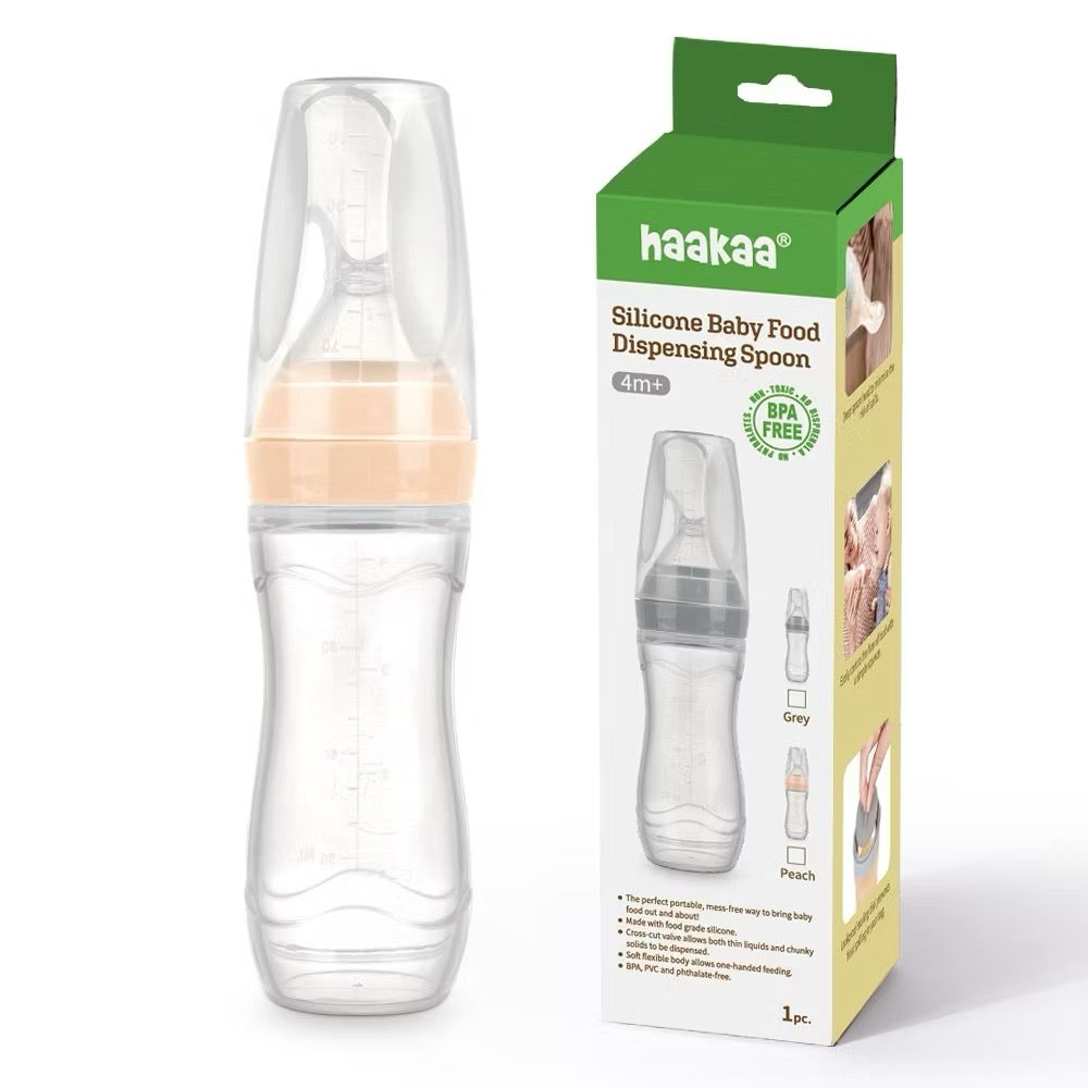 HAAKAA Silicone Baby Food Dispensing Spoon (120ml)| Feeding Essentials