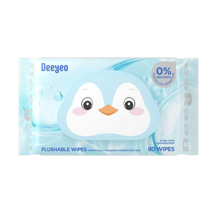 DEEYEO Flushable Pure Water Wet Toilet Tissues (80 Sheets) | Personal Care