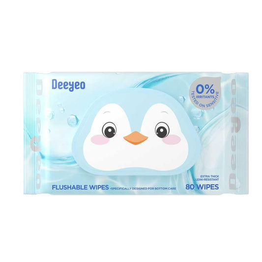 DEEYEO Flushable Pure Water Wet Toilet Tissues (80 Sheets) | Personal Care